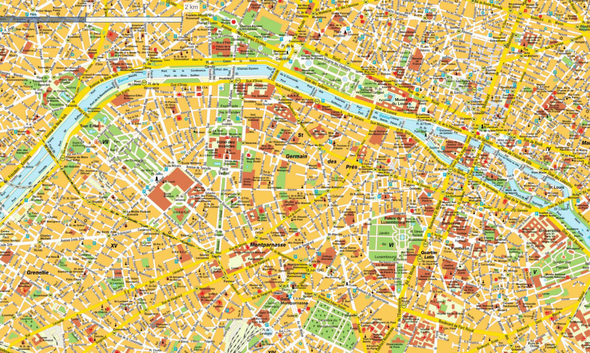 paris touristic map